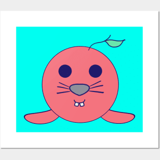 Kawaii Buck Teeth, Apple Cherry Red, Baby Seal Posters and Art